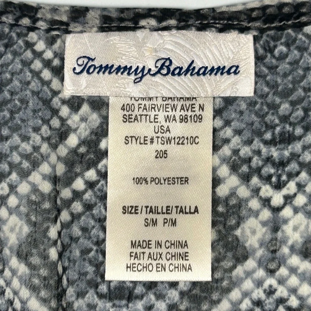 Tommy Bahama Womens Grey Snakeskin Diamond Tassel Swim Cover Up S/M TSW12210C